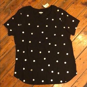 Old Navy Black and Silver Polka Dot Shirt